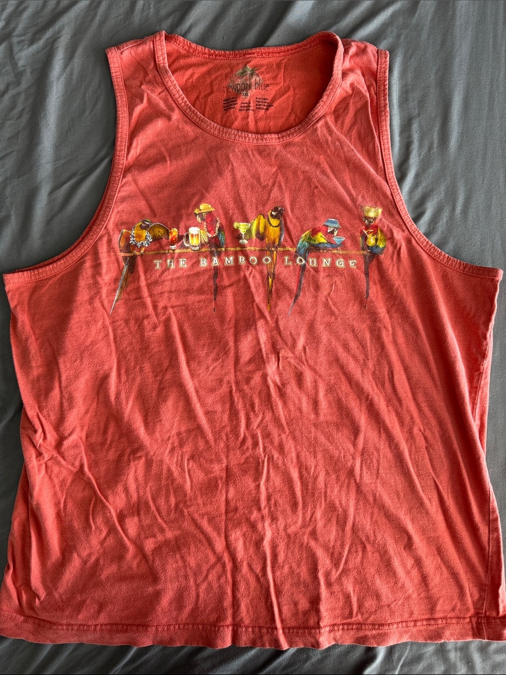 Newport News Coral Tank Top with Parrot Graphic